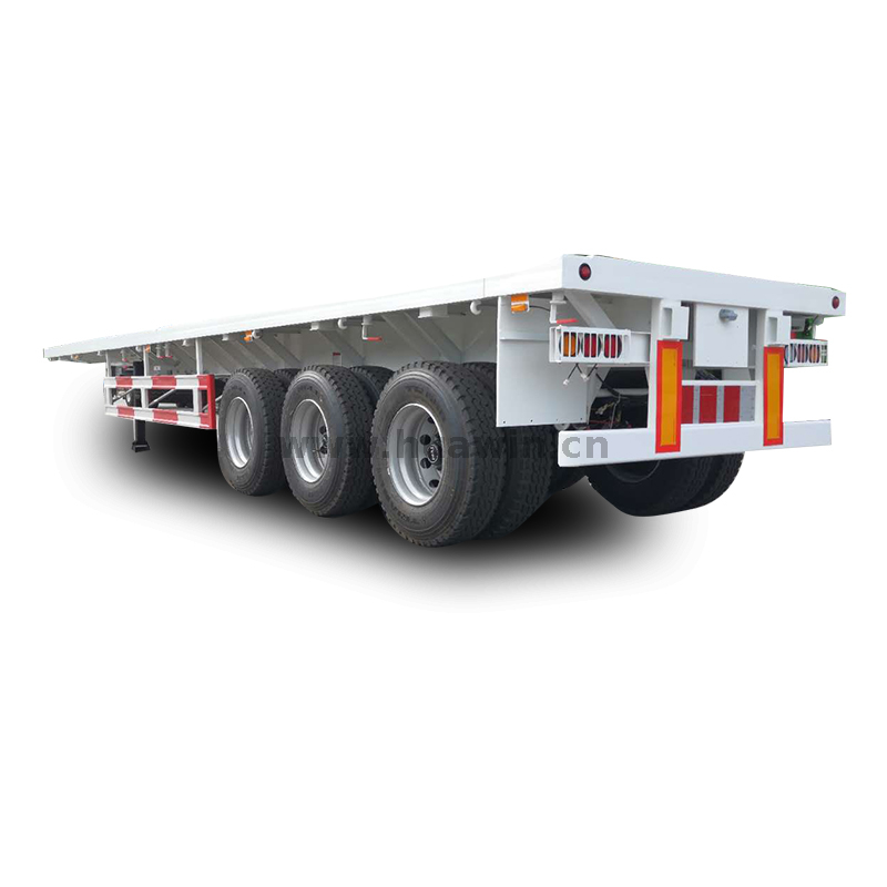 3-axle 40FT Flatbed Cargo Truck Container نصف مقطورة للبيع